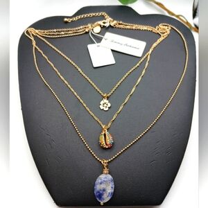 Tommy Bahama Multi-Layered Shell Crystals Semi-Precious Gemstone Necklace NWT